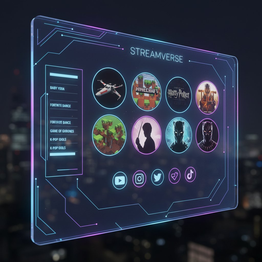 Digital platforms helping users discover reference-heavy movies through modern interfaces with thumbnails and pop culture icons