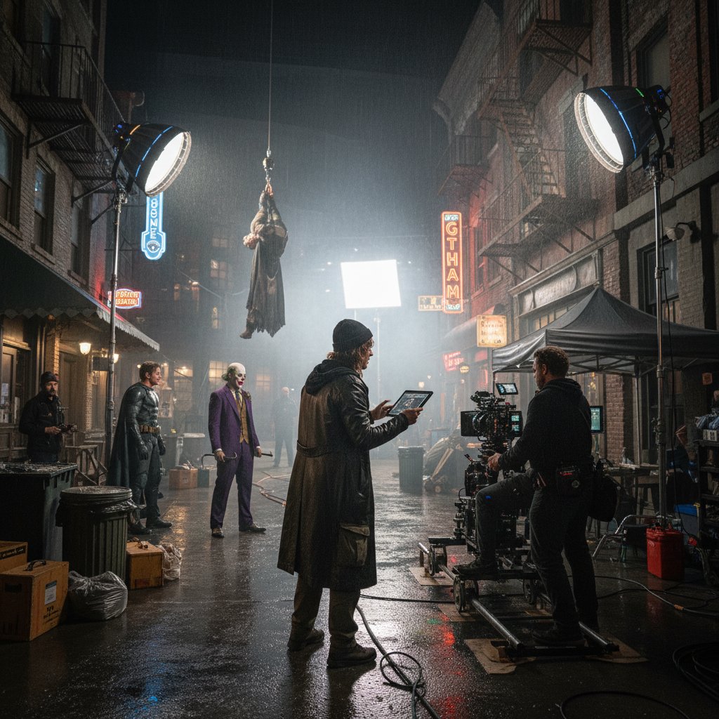 Director orchestrating Gotham set scene