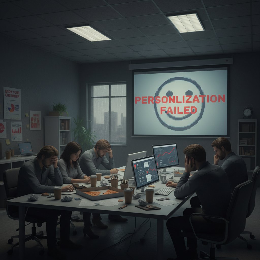 Zespół marketingu rozczarowany wynikami nietrafionej personalizacji