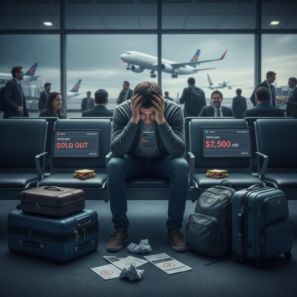 Podróżnik rozczarowany wysokimi cenami biletów