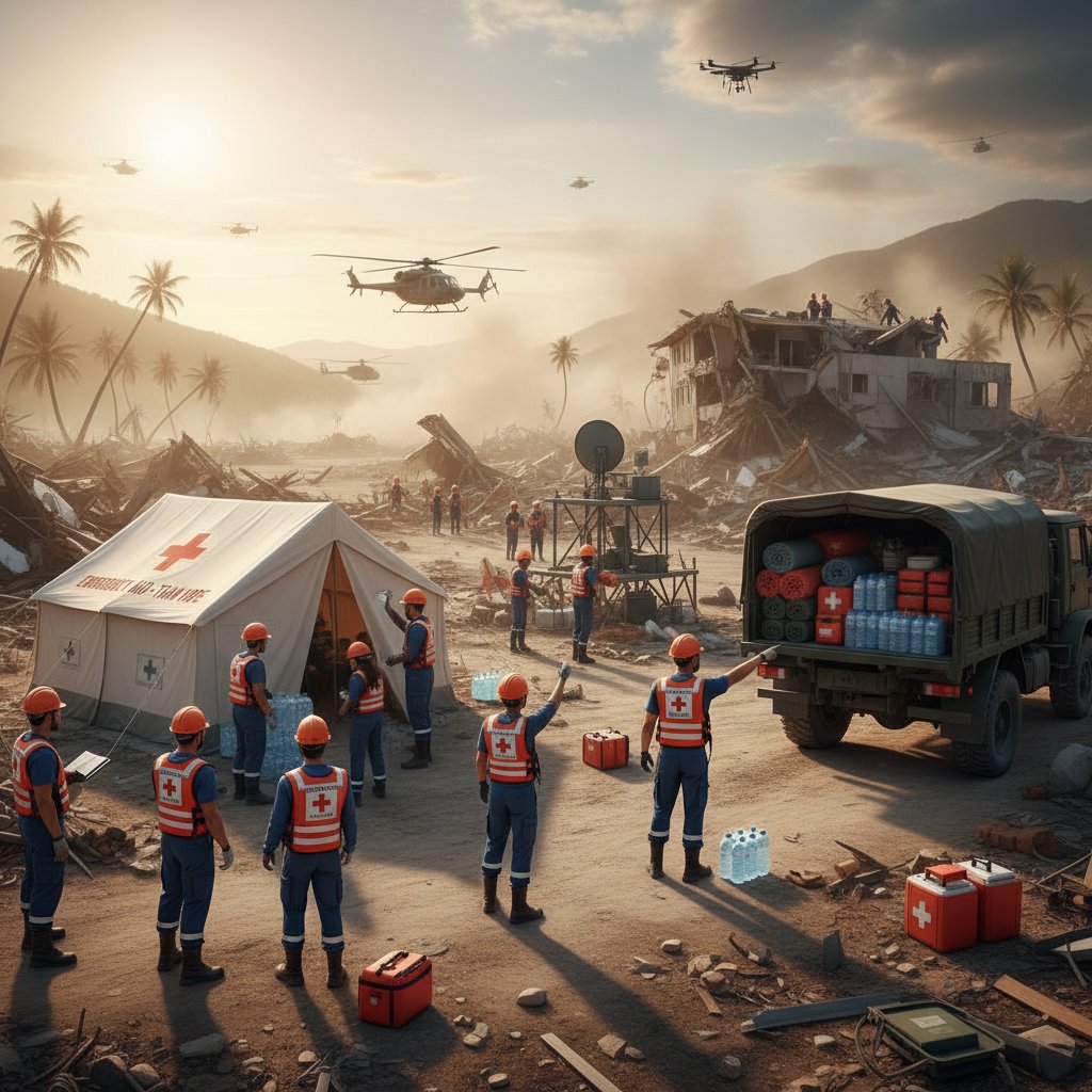 Emergency response team with confident coordinator