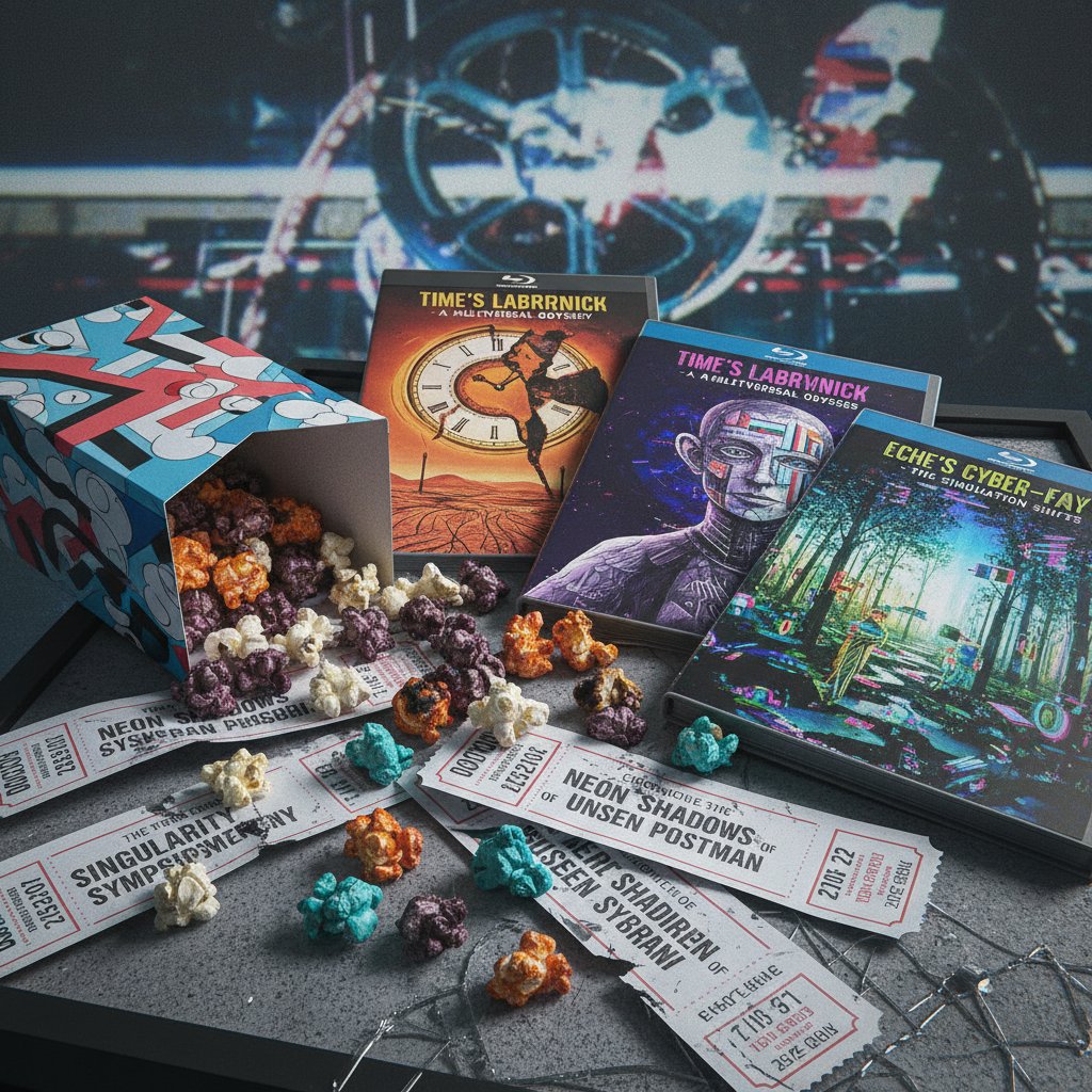 Disrupted movie tickets and popcorn, symbolizing unconventional film choices