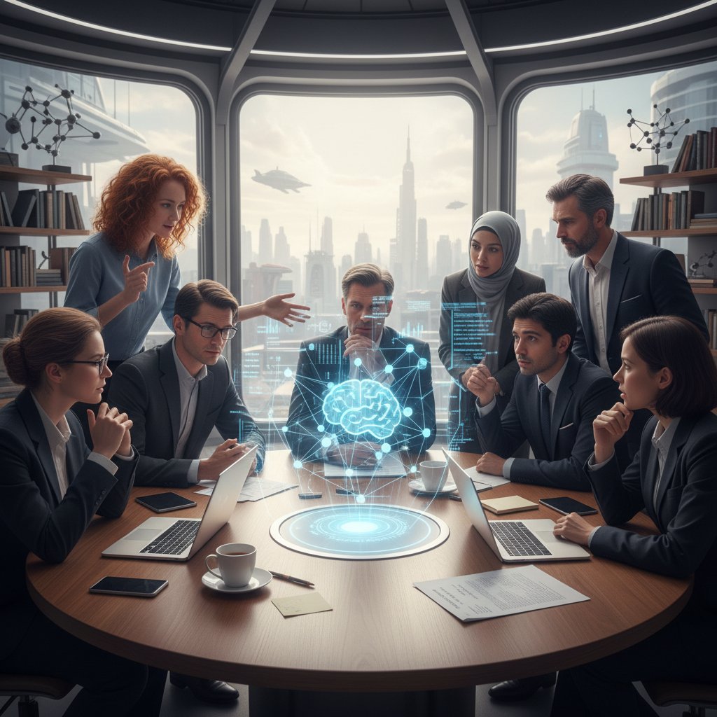 Ludzie dyskutujący z AI, kształtujący przyszłość rozmów online, rozmowy dopasowane do stylu mówienia