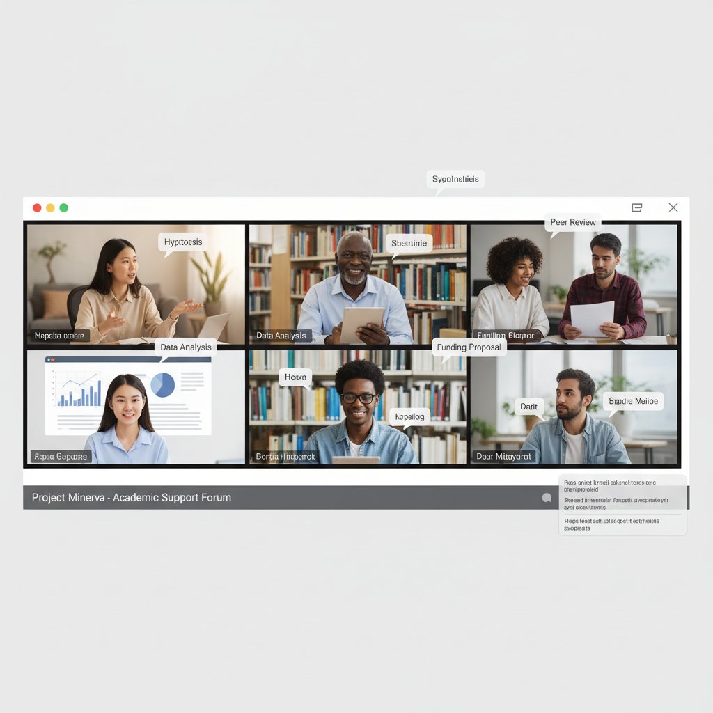 Diverse researchers collaborating online using academic support tools, remote document editing, academic teamwork, online academic publication support