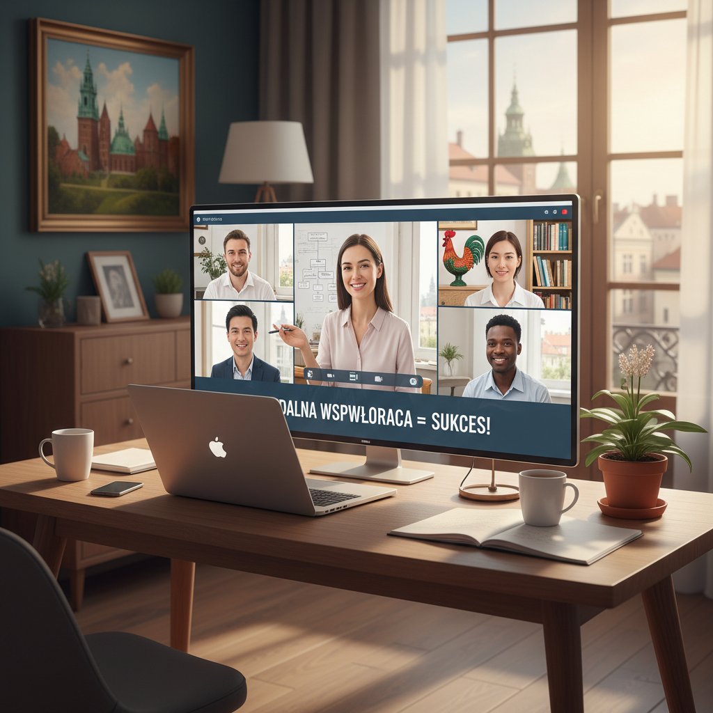 Zespół współpracujący zdalnie, różnorodność, polski kontekst – sukcesy na rynku pracy online