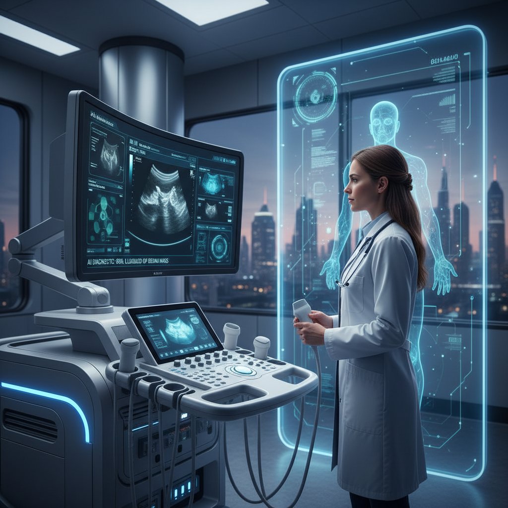 Lekarz analizujący badania obrazowe z wykorzystaniem AI – nowoczesna diagnostyka kamicy żółciowej