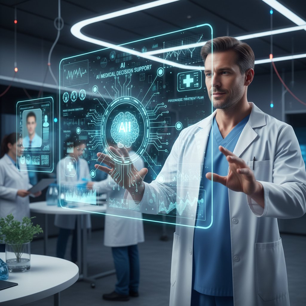 Lekarz korzystający z systemu AI podczas operacji medycznej