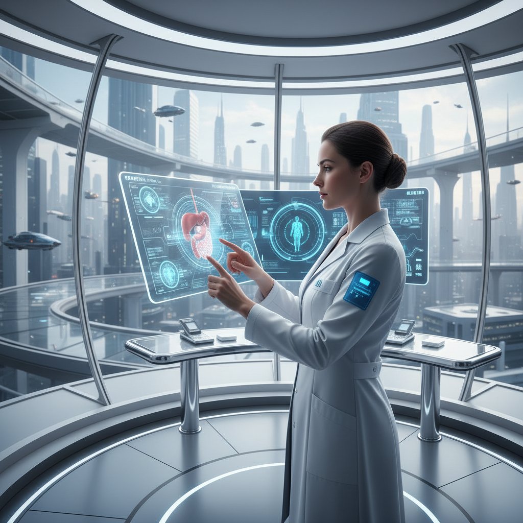 Lekarz analizujący wyniki badań na tablecie