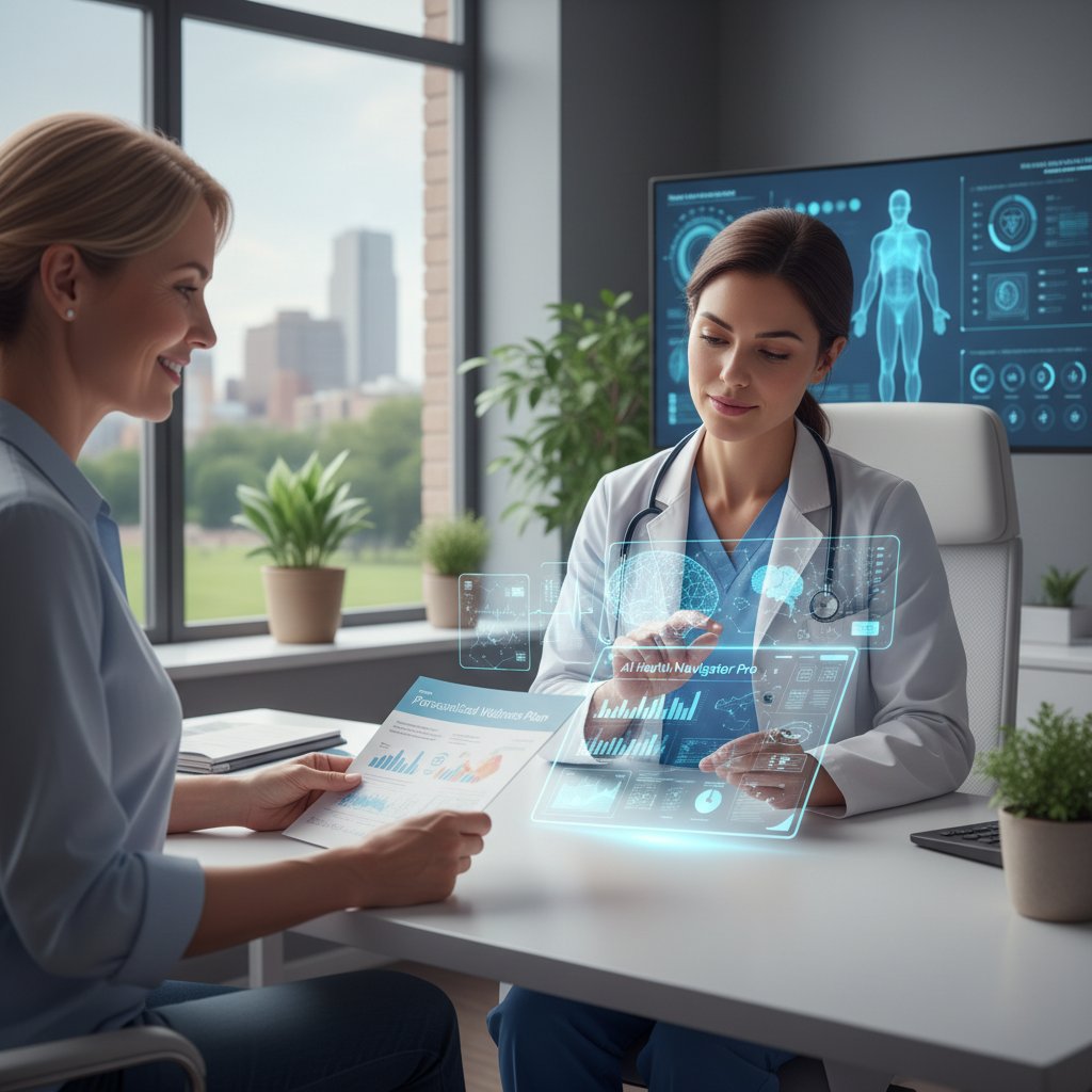 Lekarz korzystający z aplikacji AI do wsparcia pacjenta