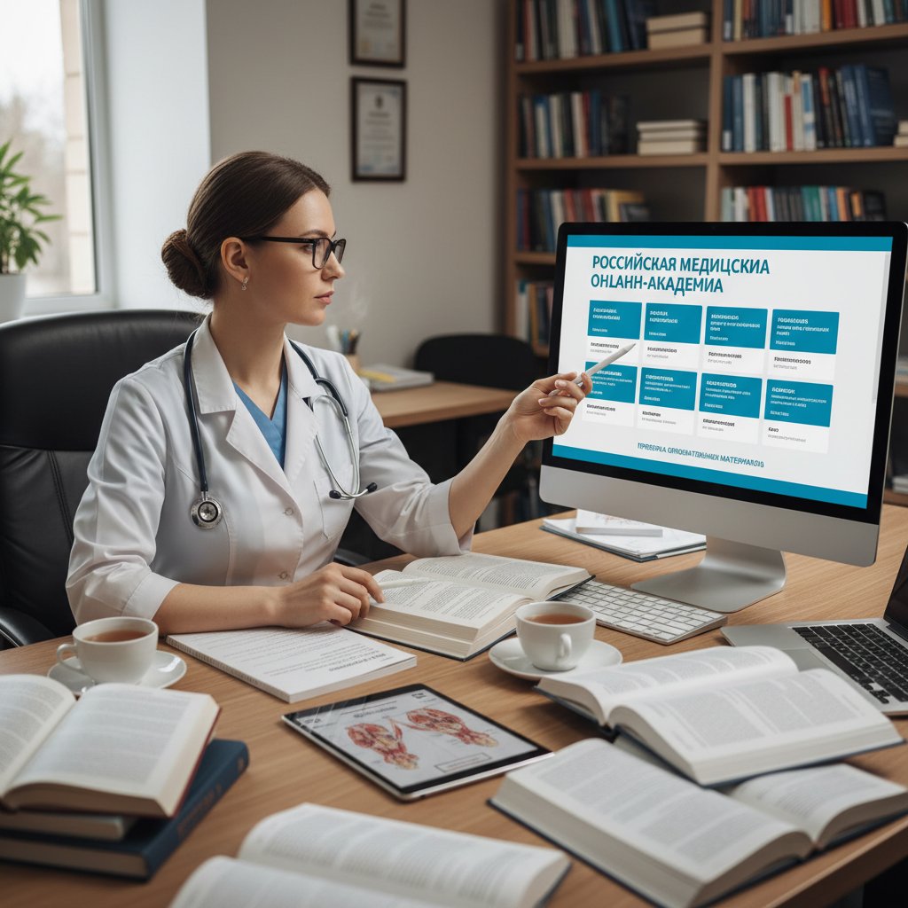 Lekarz weryfikujący materiały do nauki rosyjskiego medycznego online
