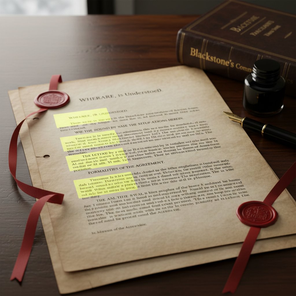 Fragment napisanego pisma z podkreślonymi elementami formalnymi