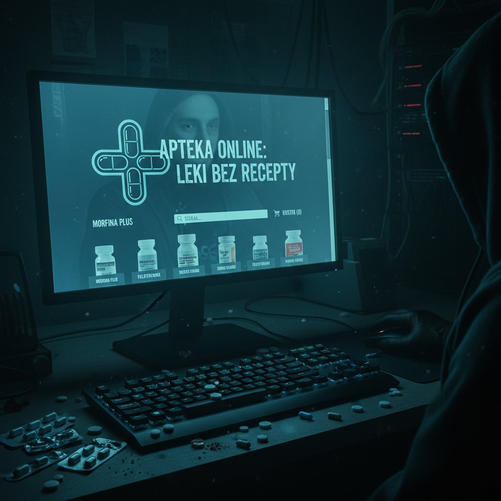 Nielegalny handel benzodiazepinami przez internet w Polsce, apteka online, tabletki na klawiaturze