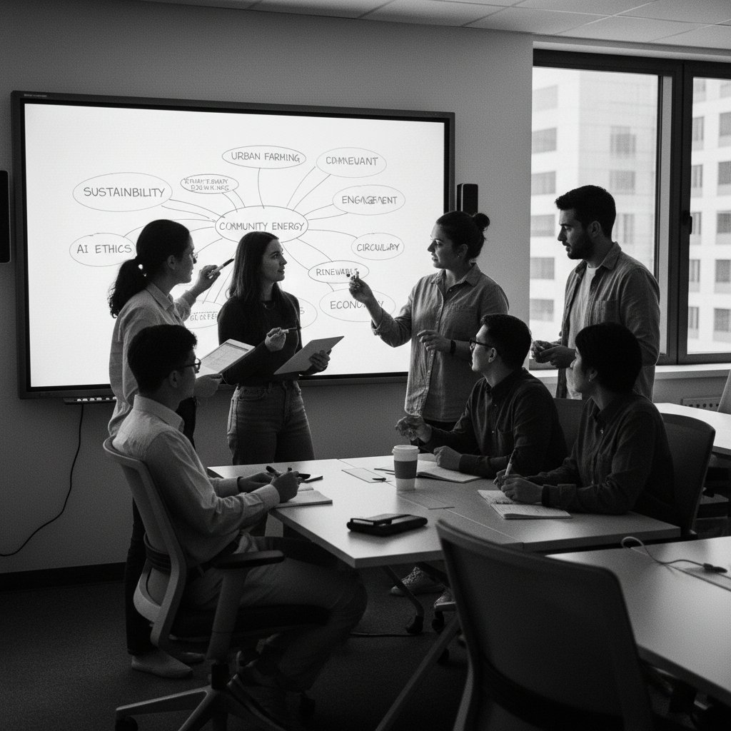 Nowoczesna klasa filozofii podczas burzy mózgów w Warszawie