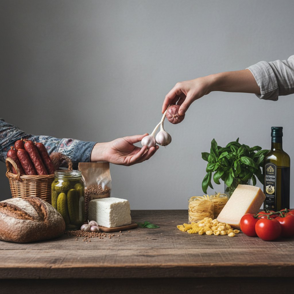 Polskie zamienniki włoskich składników na stole kuchennym