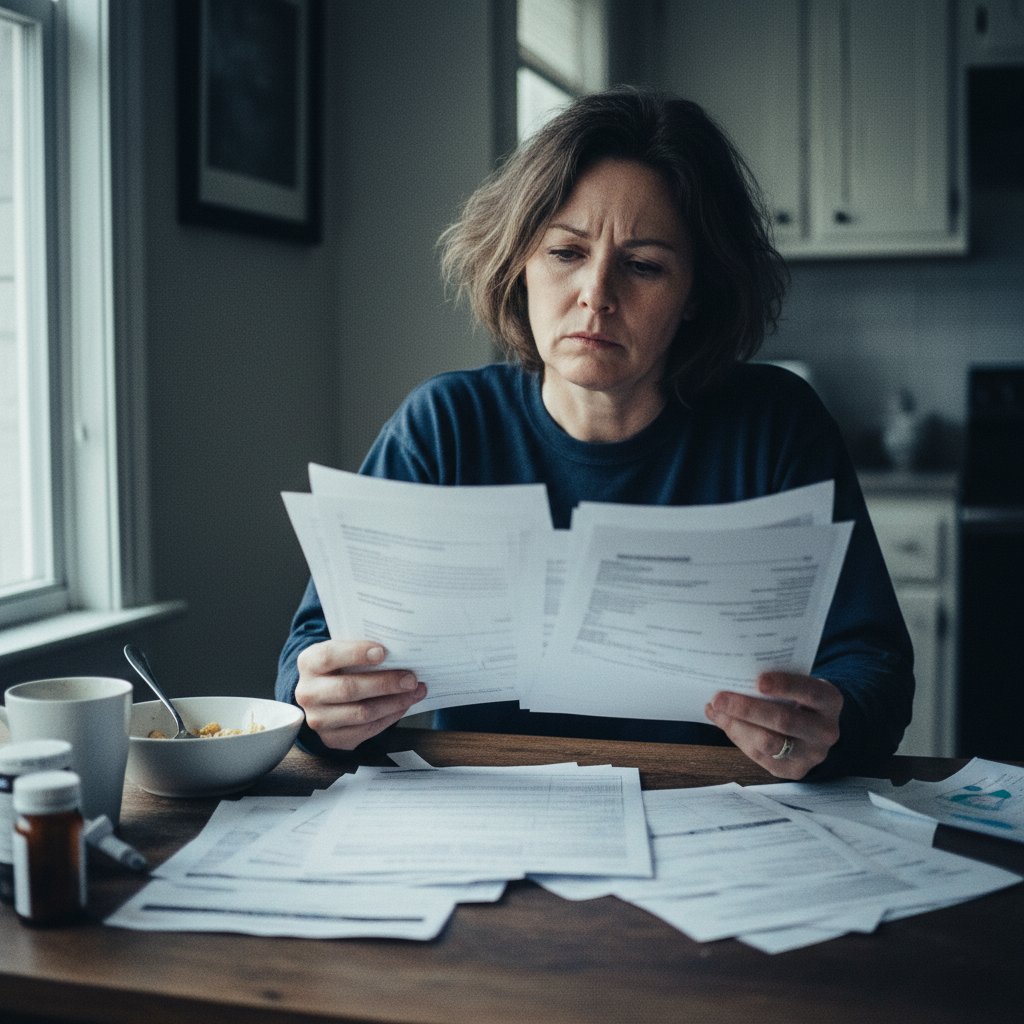 Rodzic analizuje dokumenty dotyczące wczesnego wspomagania rozwoju