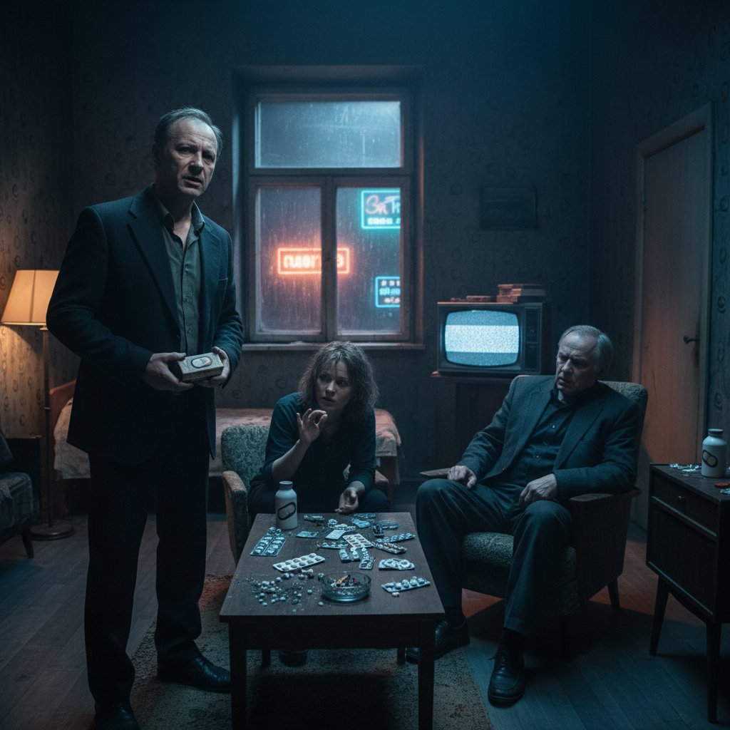 Przedstawienie benzodiazepin w polskich serialach, dramatyczny plan filmowy, motywy tabletek