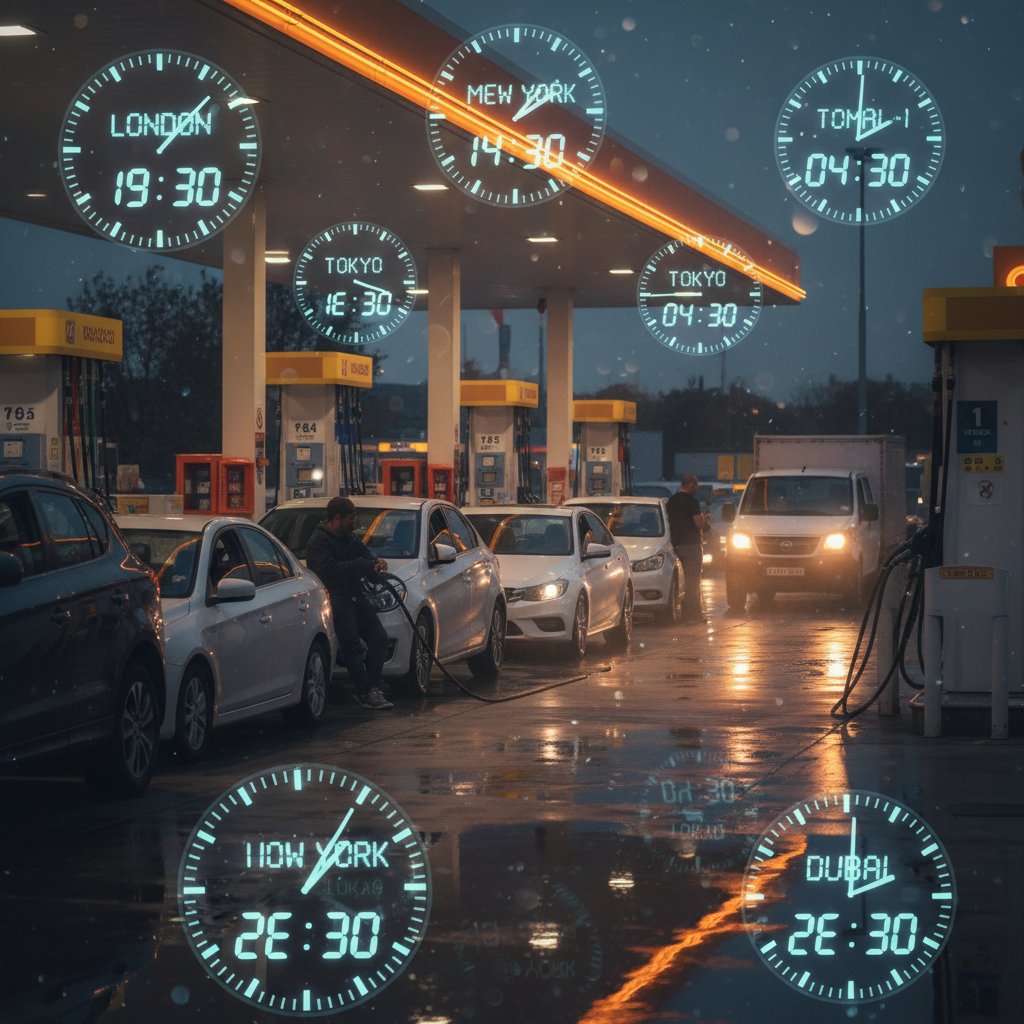 Drivers waiting at fuel stations, highlighting time costs