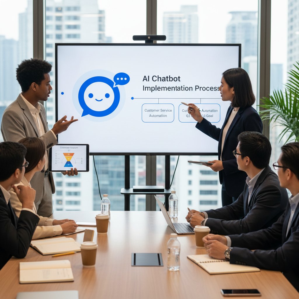 Zespół e-commerce podczas wdrożenia chatbota – konsultacje i analiza wyników pracy