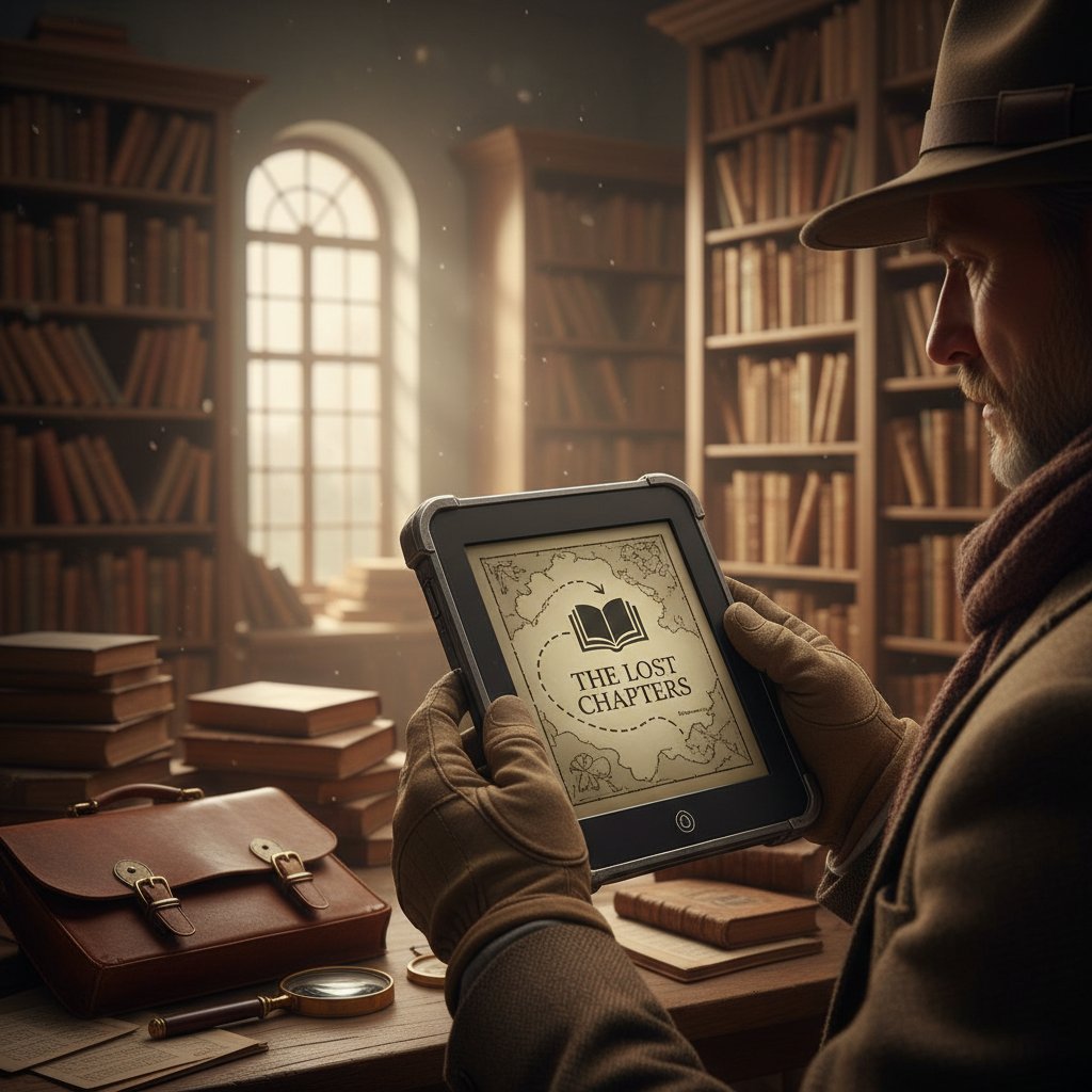 Dwie osoby: jedna zatopiona w czytaniu e-booka, druga polująca na rzadką książkę w antykwariacie