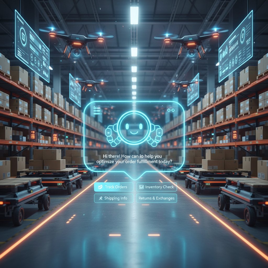 Magazyn e-commerce w Polsce z widocznym interfejsem chatbota