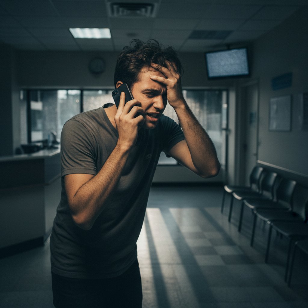 Pacjent interweniujący w sprawie opieki koordynowanej, telefon, frustracja