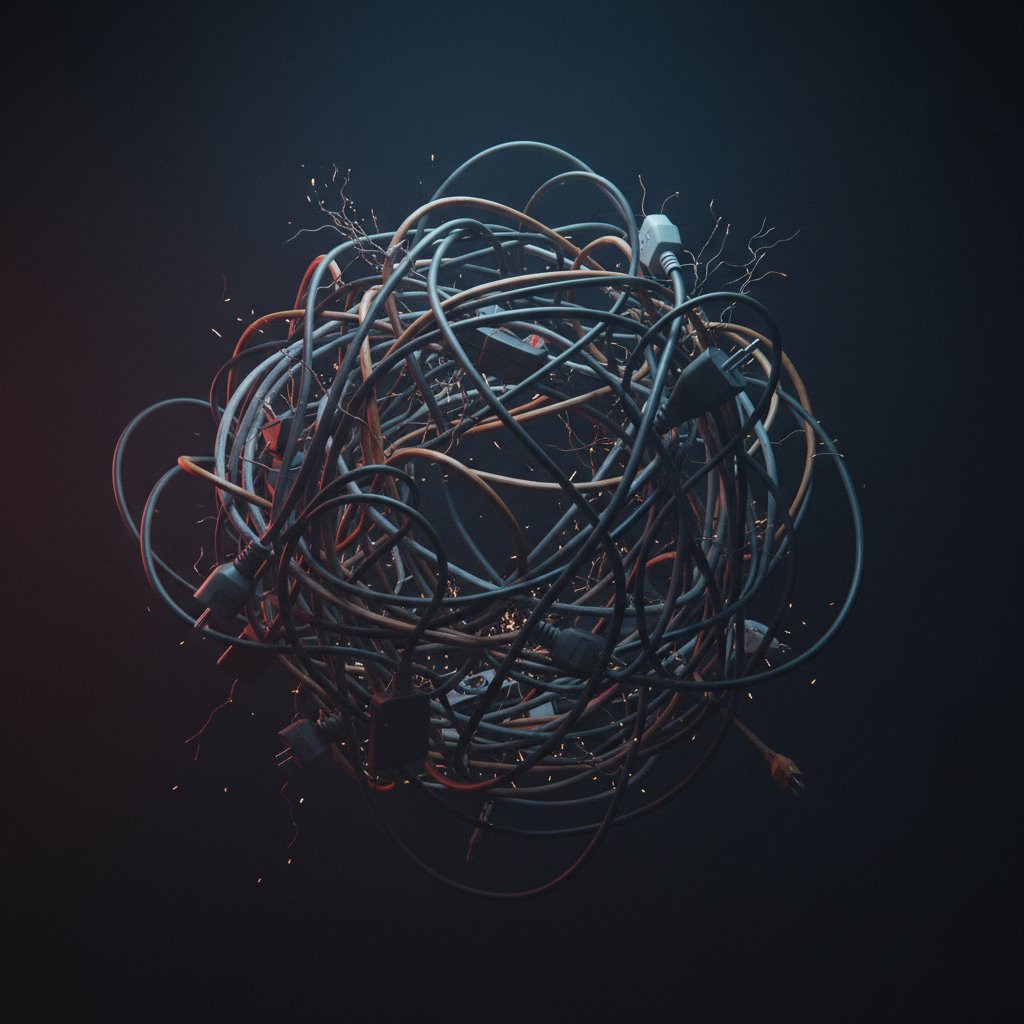 Splecione przewody symbolizujące zamieszanie wokół prądów diadynamicznych