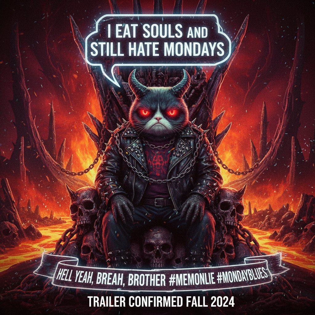 Edgy digital artwork blending iconic hell movie visuals with viral meme formats