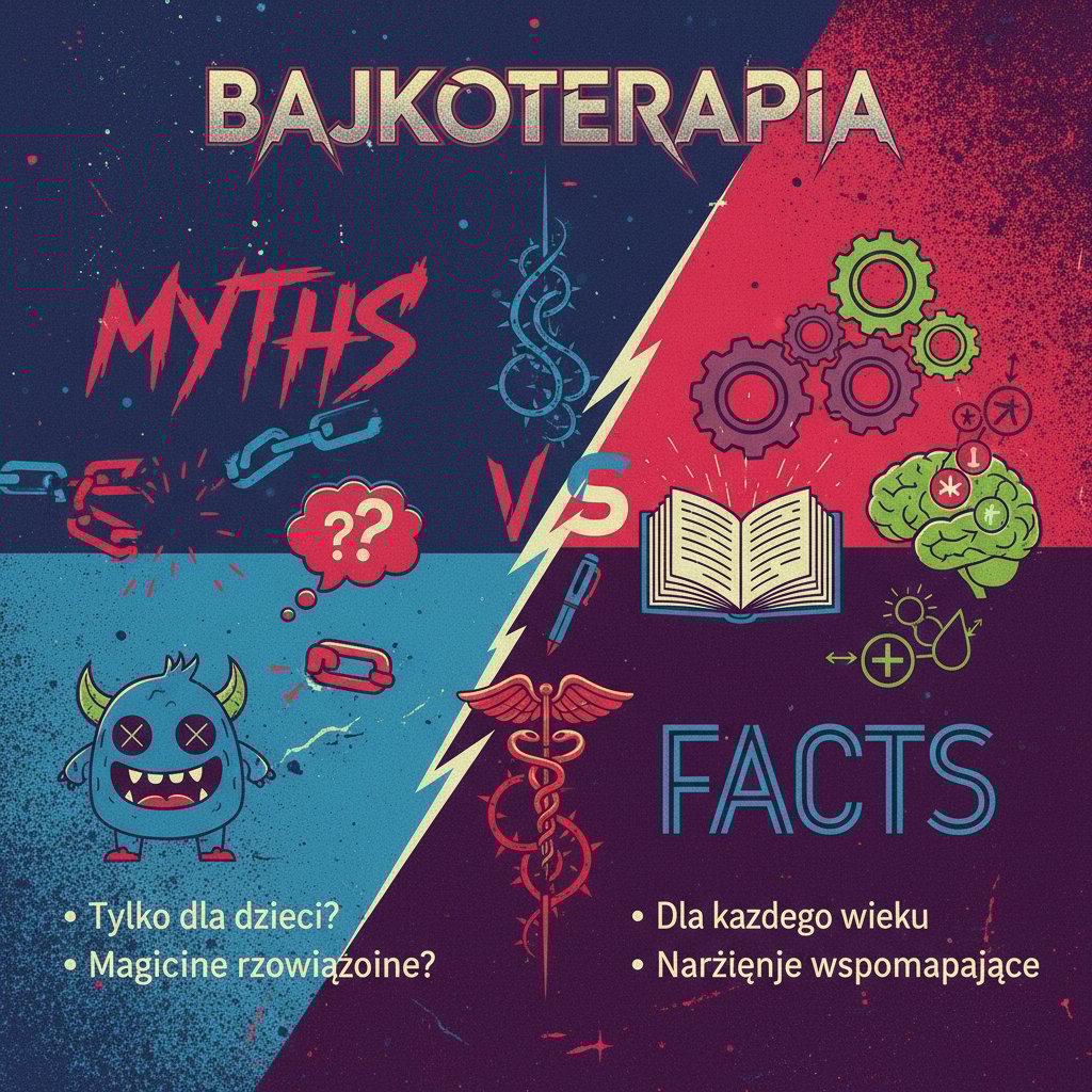 Mity i fakty o bajkoterapii – zdjęcie osoby pracującej z terapeutycznymi bajkami, podkreślające kontrast teorii i rzeczywistości