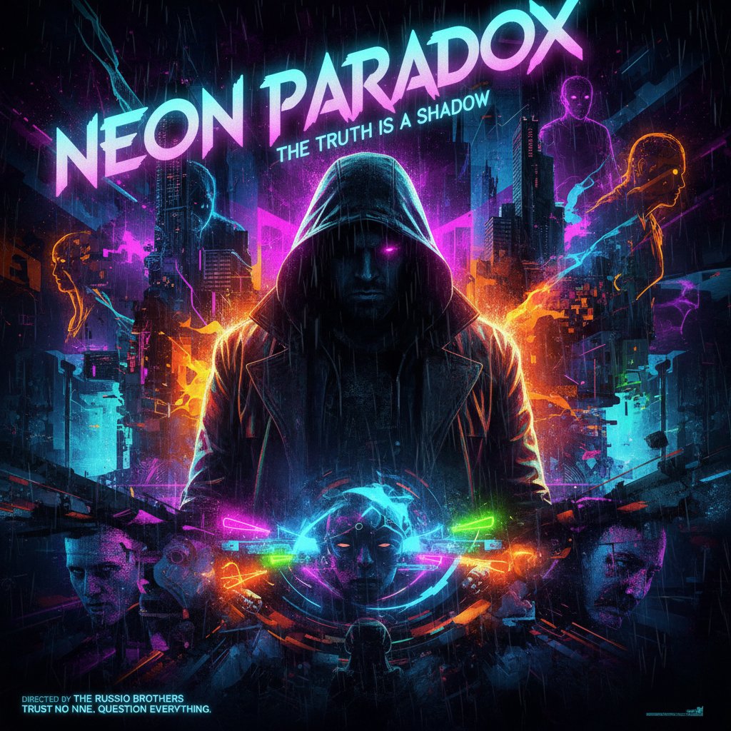 Poster for Russo brothers post-Marvel project, featuring neon colors and ambiguous mood