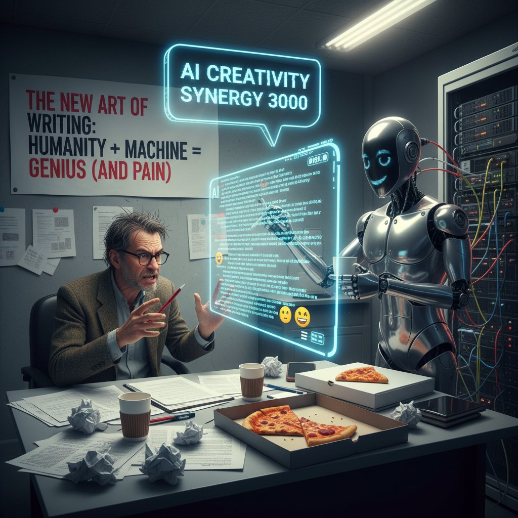 Redaktor poprawiający tekst generowany przez AI, współpraca człowieka i algorytmu