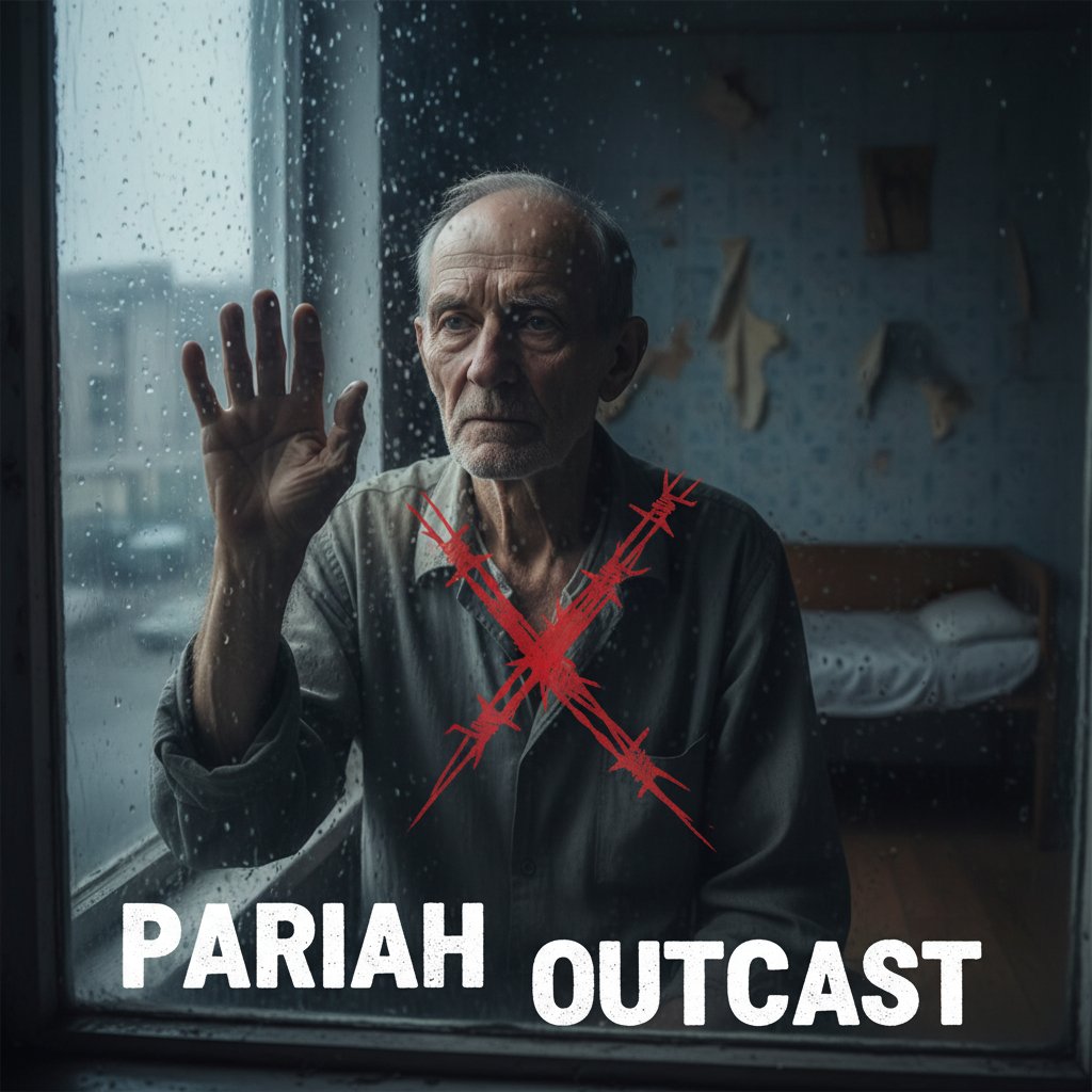 Starszy mężczyzna patrzący przez okno, zamyślony – symbol stygmatyzacji i tabu wokół leków psychotropowych