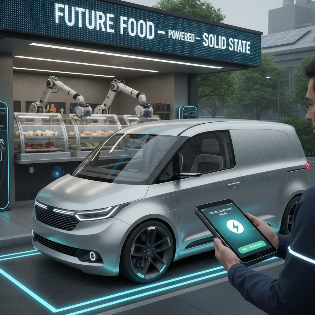 Samochód elektryczny, terminal płatniczy oraz przemysł spożywczy – zdjęcie przedstawiające zastosowanie fizyki ciała stałego