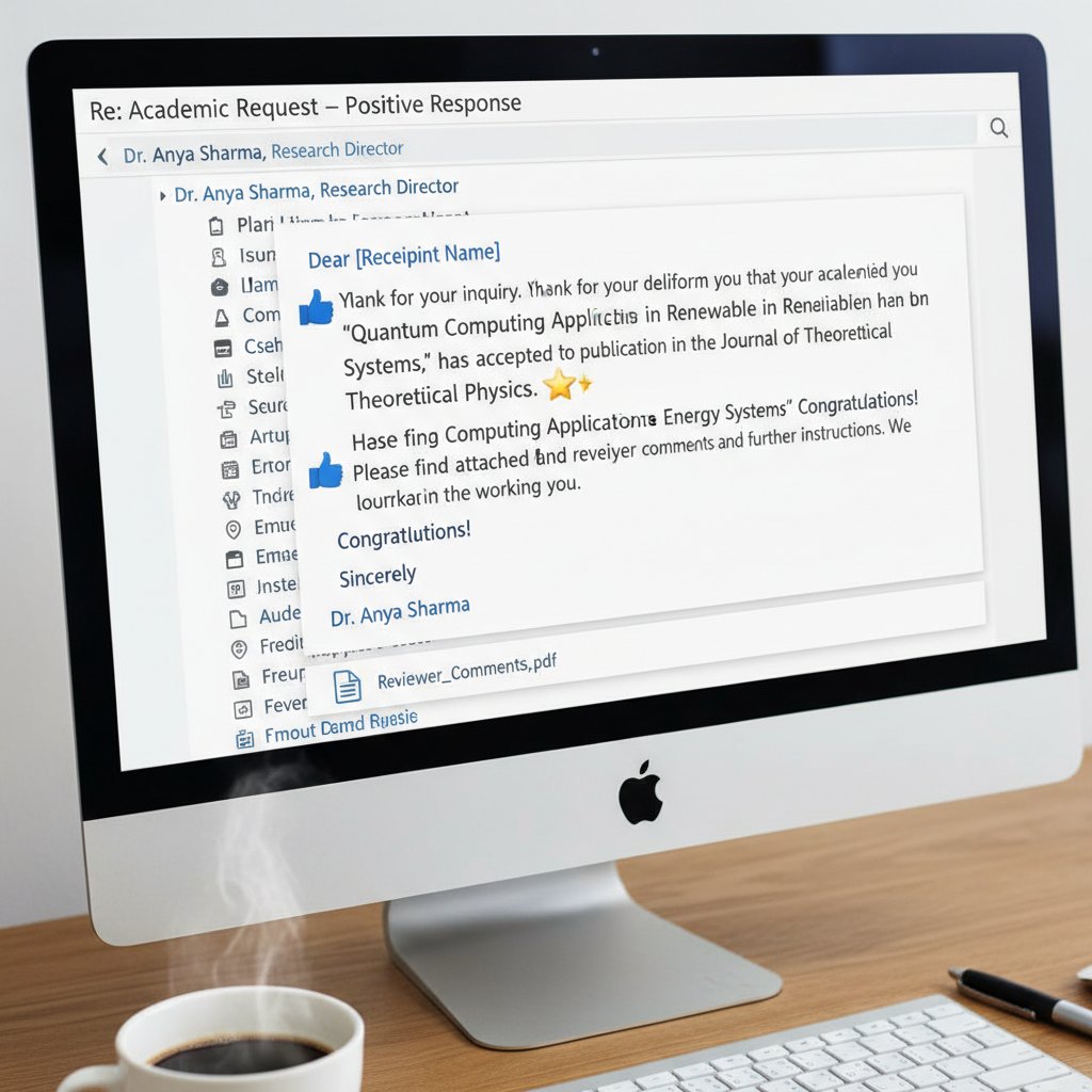 Email inbox showing a positive response from a university professor to a research paper request