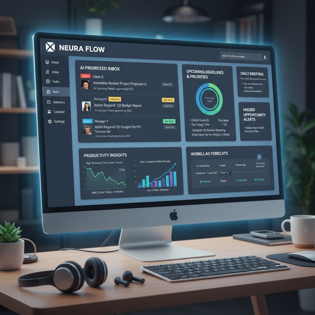 Modern email task manager AI interface, with AI-driven task parsing and tagging in action