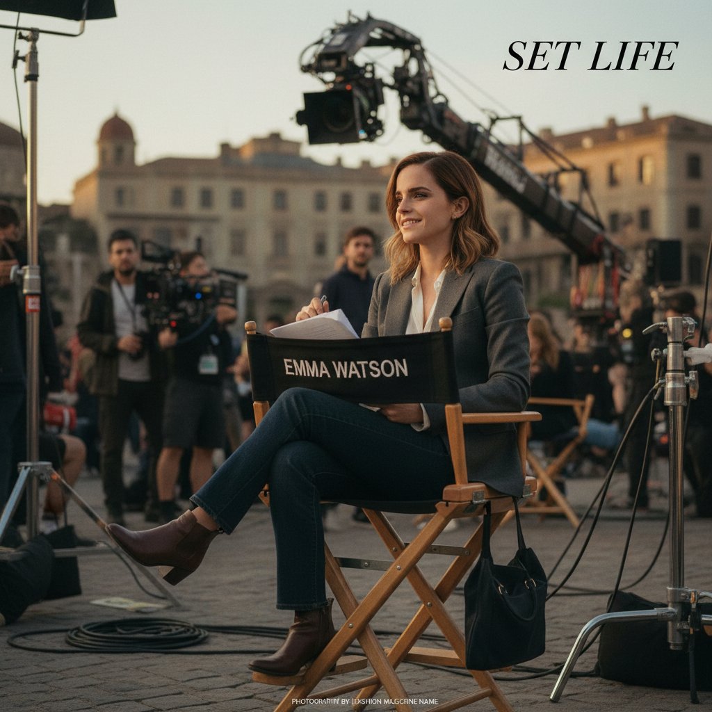 Emma Watson discussing film roles, representing her evolution beyond Hermione