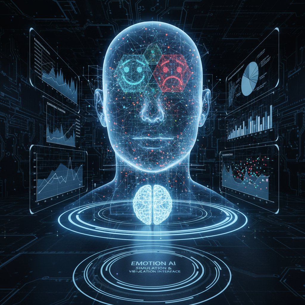 Zbliżenie na ekran z widocznymi wykresami analizy emocji – technologie symulacji relacji AI