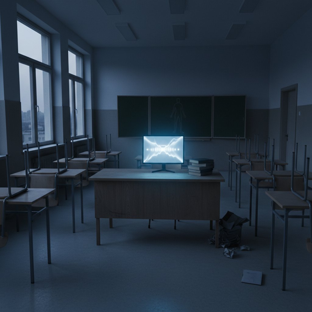 Pusty polski klasopracownia i samotny uczeń online