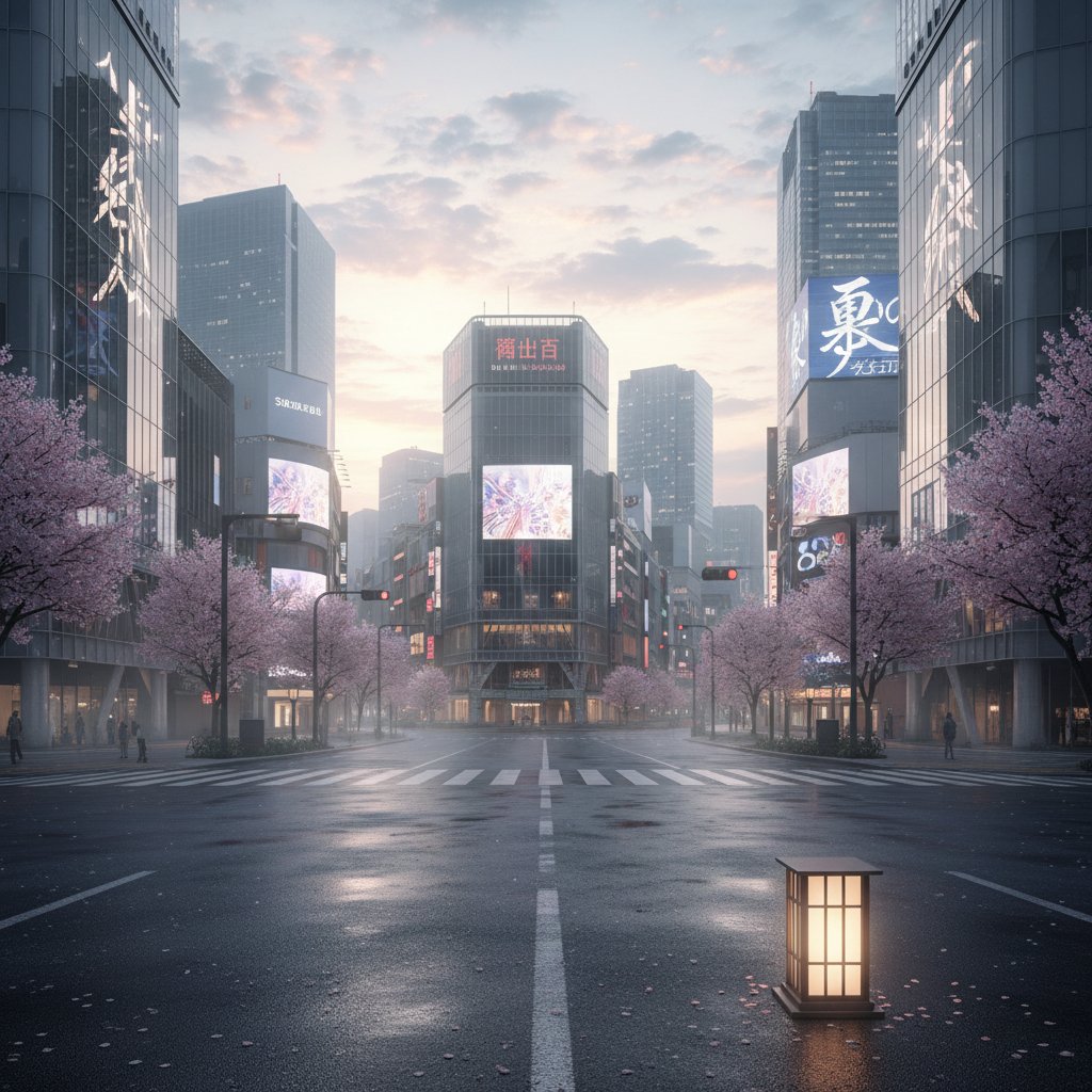 Empty Tokyo street at dawn, symbolizing new beginnings in movie lost in translation cinema
