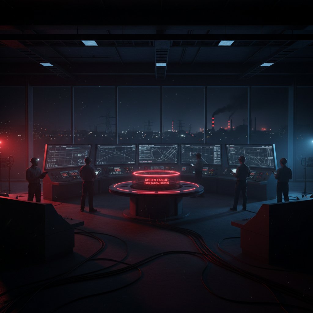 Operatorzy w napiętej atmosferze podczas symulacji blackoutu w centrum sterowania energetyką