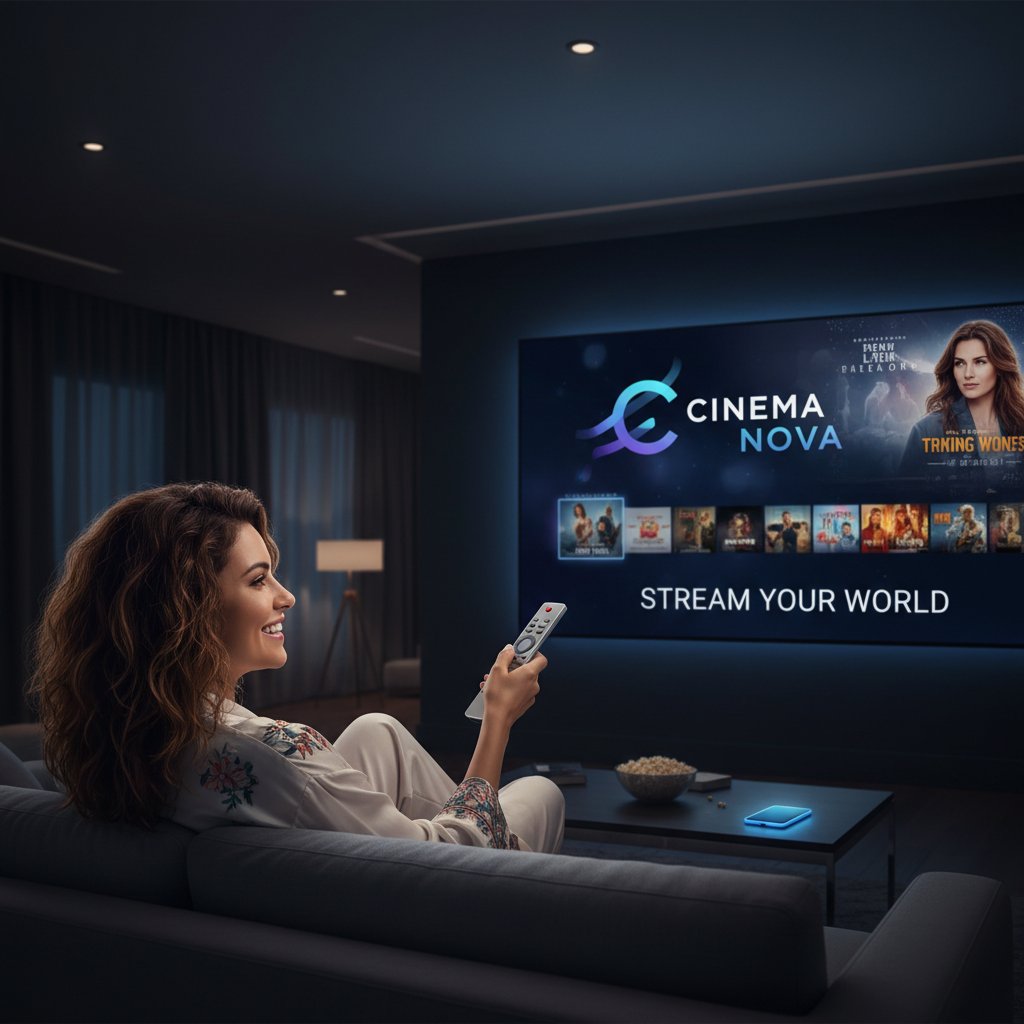 Eva Mendes films on a smart TV platform, streaming interface with movie covers
