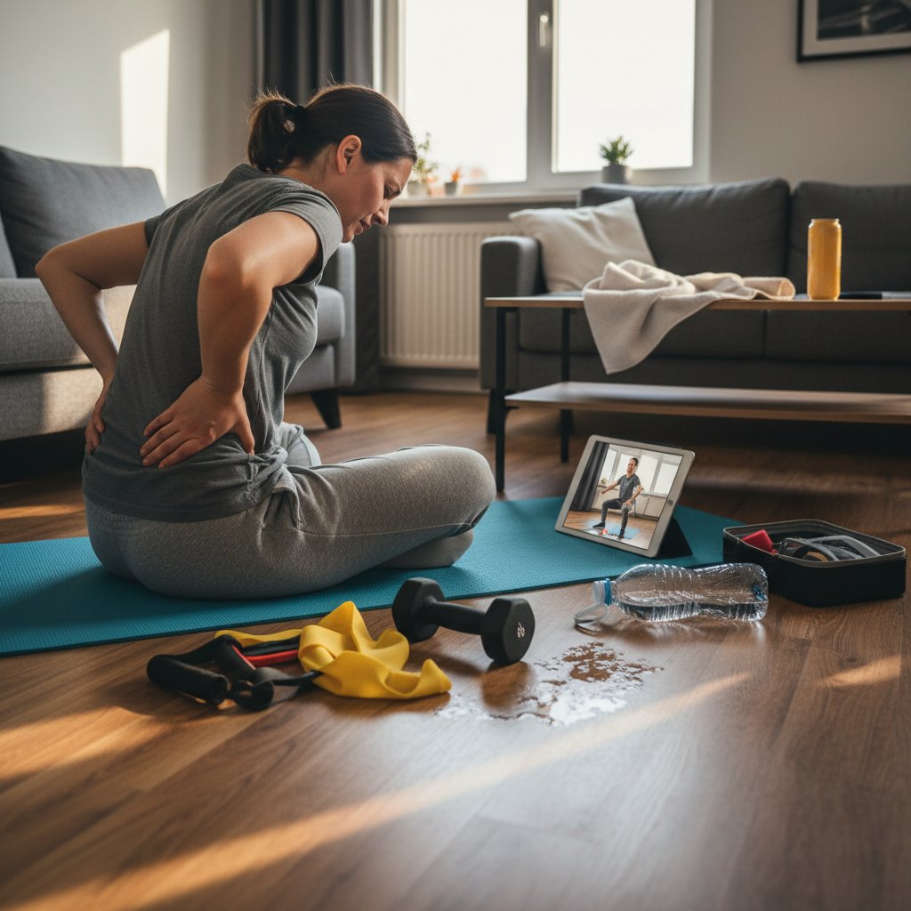 Kontuzja podczas treningu domowego – przykład błędu