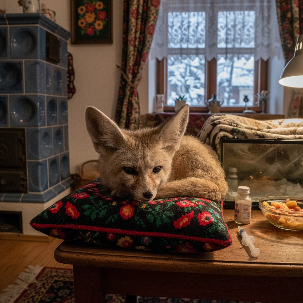 Egzotyczne zwierzę z nietypowymi objawami choroby w domu opiekuna