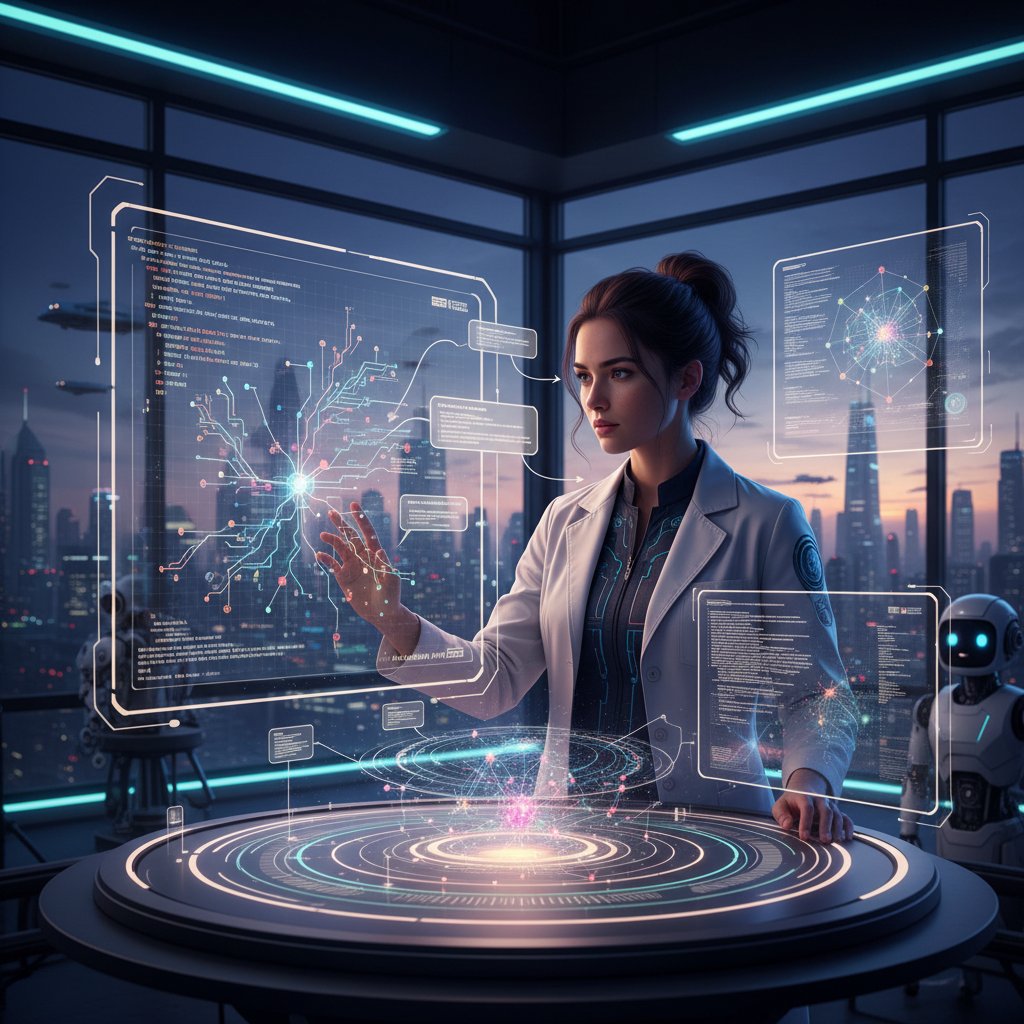 Ekspert analizujący kod AI na ekranie komputera