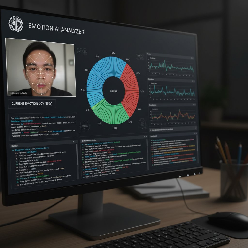 Ekspert analizujący wyniki działania AI emocjonalnej na ekranie
