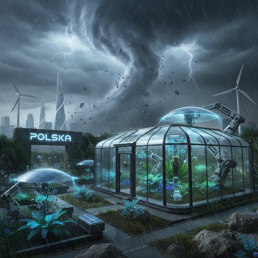 Ekstremalne warunki pogodowe w polskim ogrodzie, kontrast nowoczesnych technologii z naturą