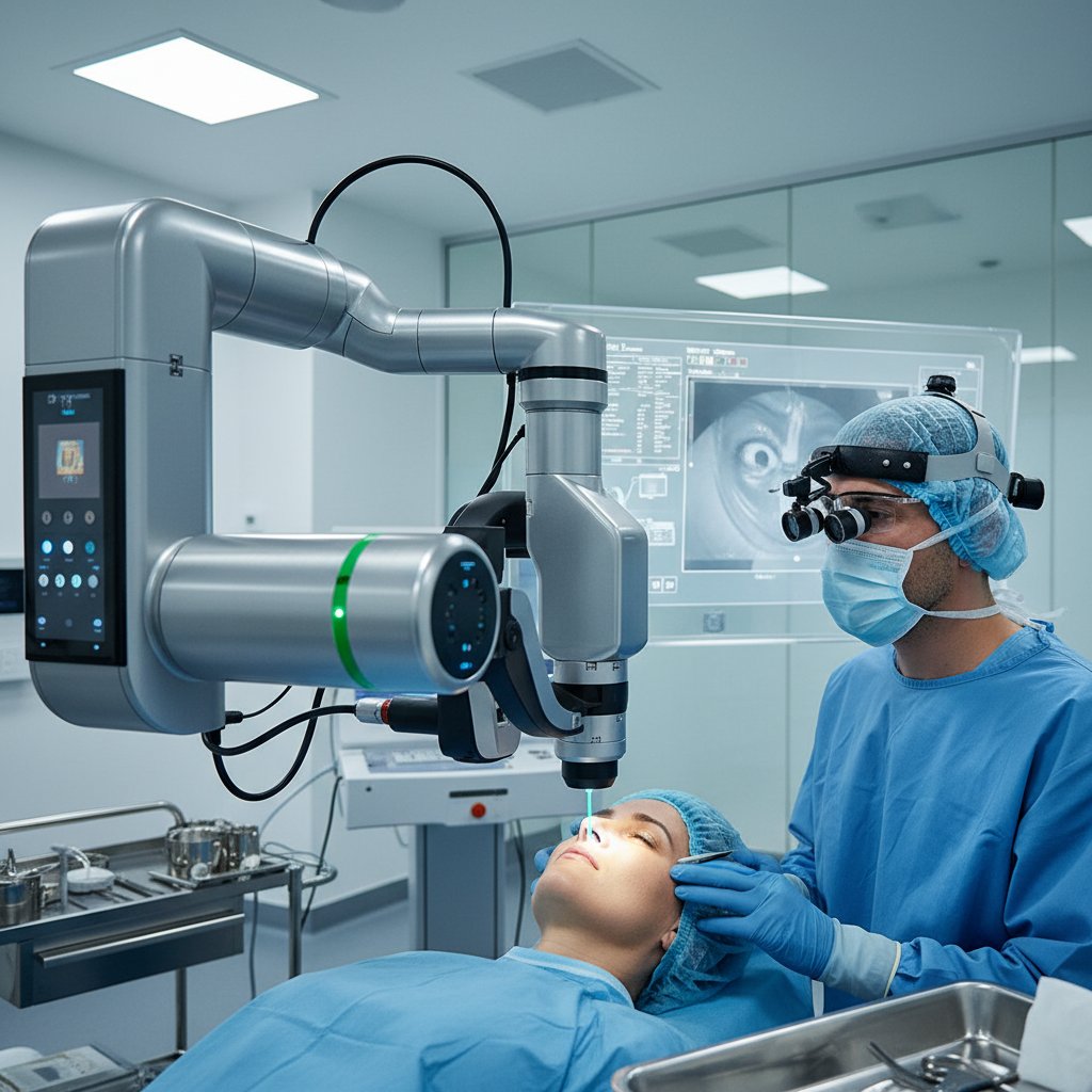 Chirurg wykonujący nowoczesny zabieg laserowy MIGS – symbol innowacji w leczeniu jaskry w Polsce