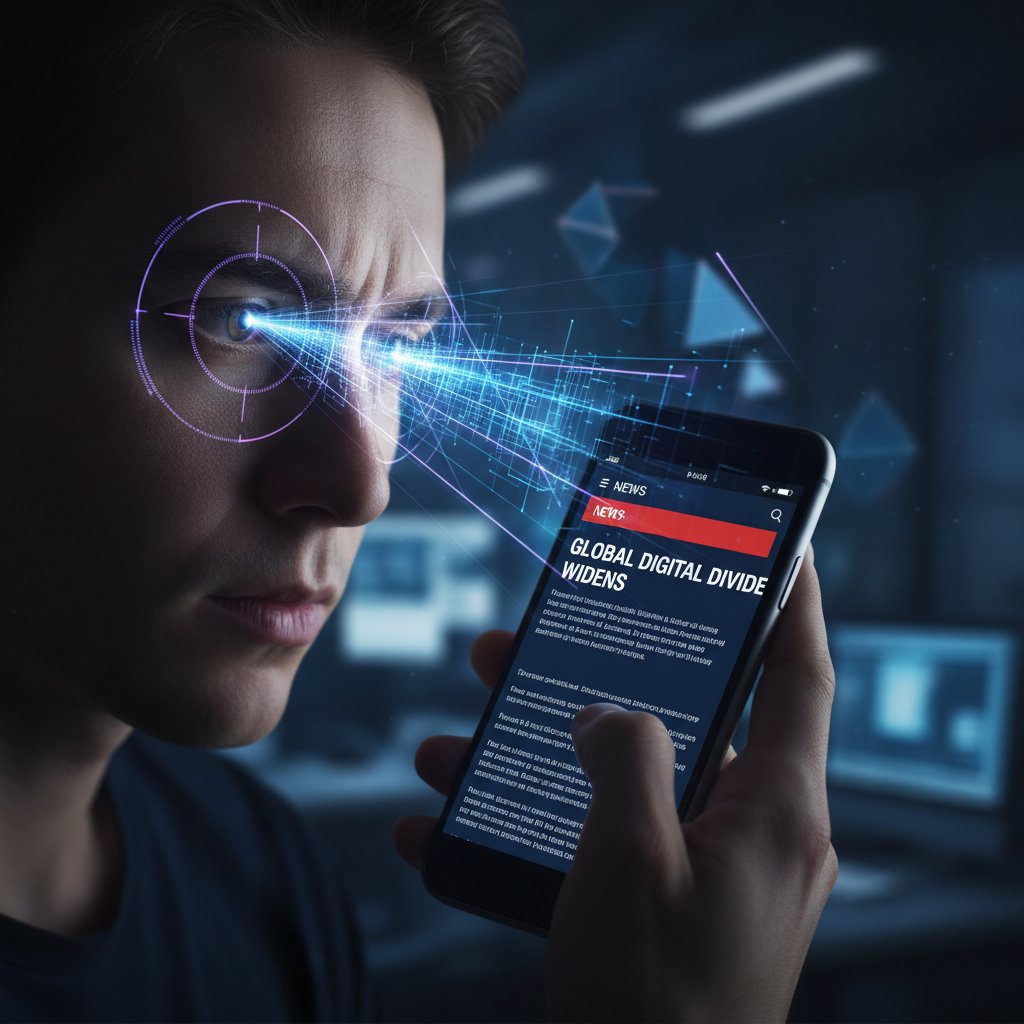 Modern news reader eye-tracking patterns, digital article layout, mobile-friendly, high contrast