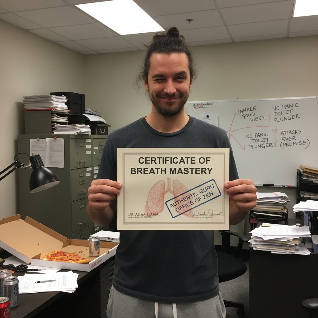 Zbliżenie na fałszywy certyfikat i nieprofesjonalny gabinet treningu oddechu