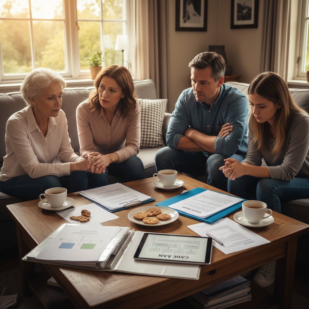 Rodzina w konflikcie przy omawianiu planu opieki
