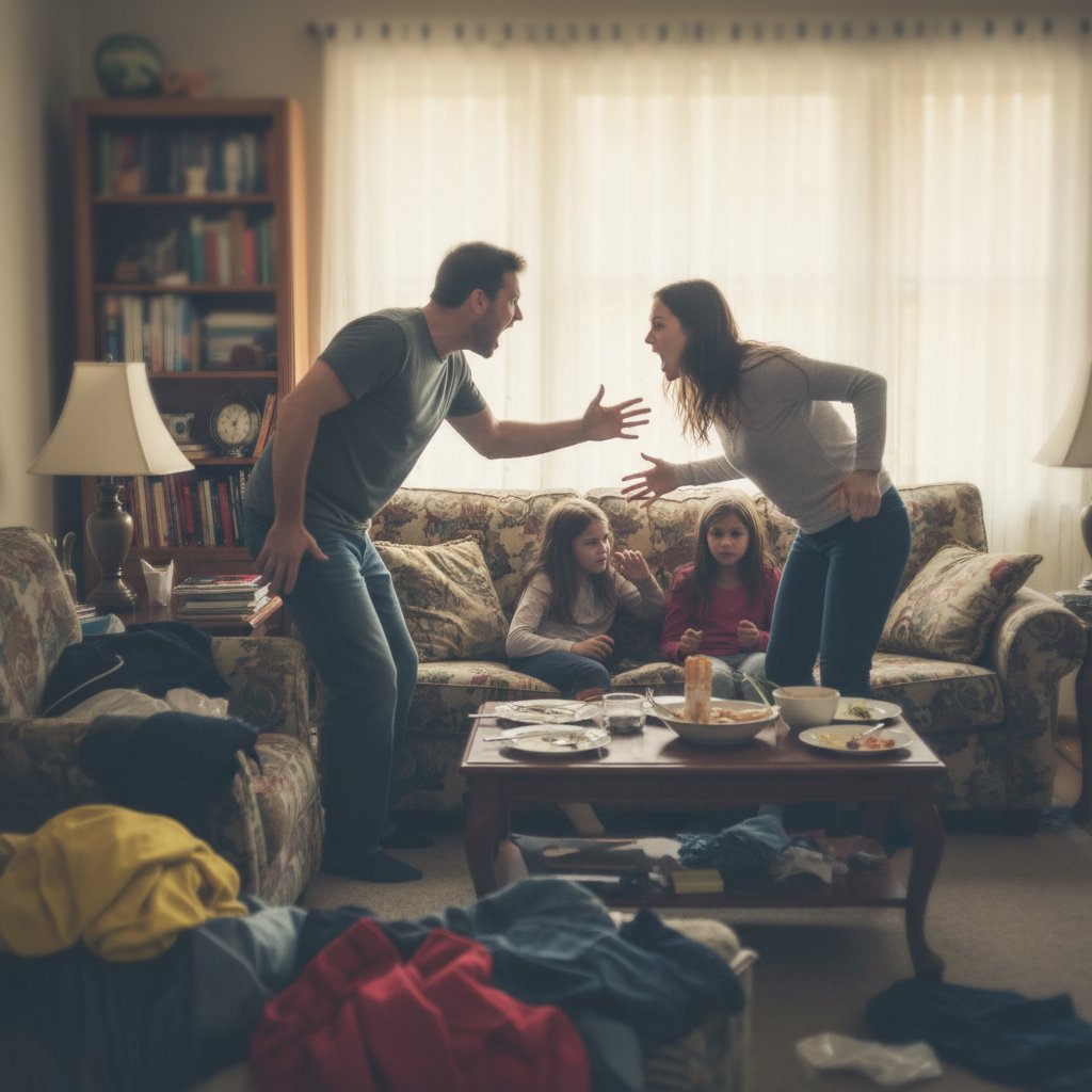 Scena rodzinnego konfliktu w salonie – zacieranie się granic między różnymi formami toksycznych zachowań